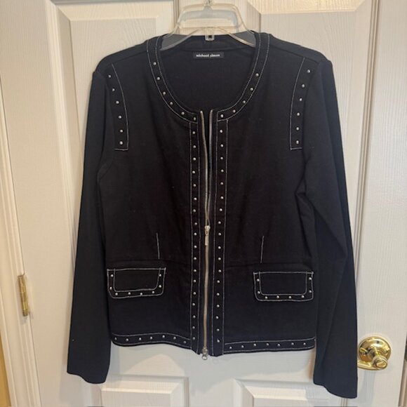 Michael Simon Jackets & Blazers - Michael Simon Black Zip Up Jacket, Size L
